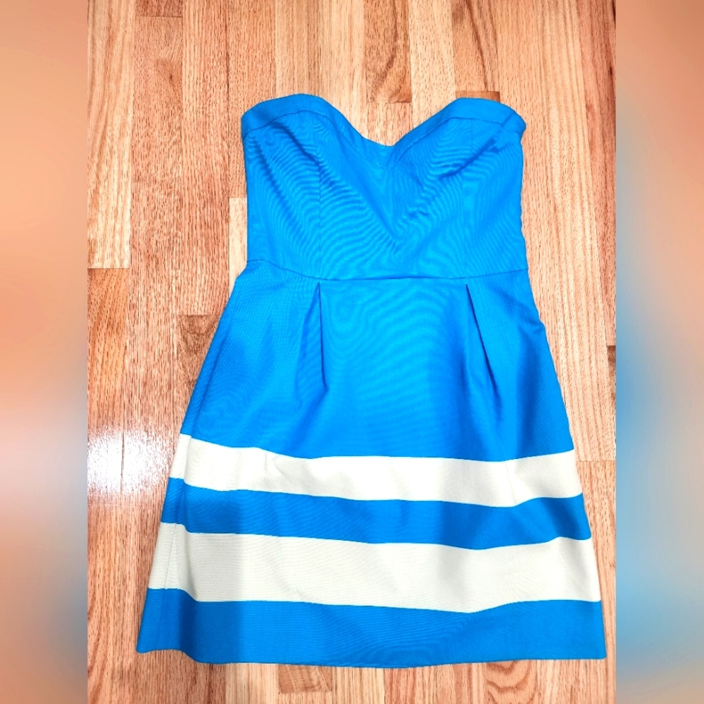 Zara TRF sweetheart cocktail dress blue
